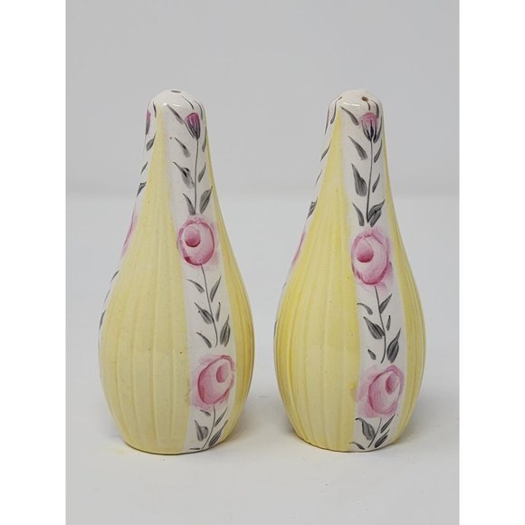 Vintage Made In England Floral Print Porcelain Salt And Pepper Shakers‎ - Picture 2 of 8